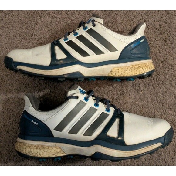 Adidas Adipower Boost 2 White Blue Golf Shoes Q44665 Men's 12 - Picture 2 of 6